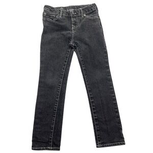 True Religion Jeans Relaxed Slim Black Wash Denim Pants‎ Girls Size 7 Fits 22"